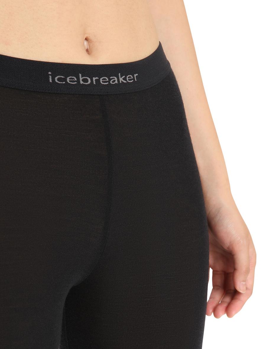 Women's Icebreaker Merino 175 Everyday Thermal Leggings Base Layers Black | CA 1047OKIR